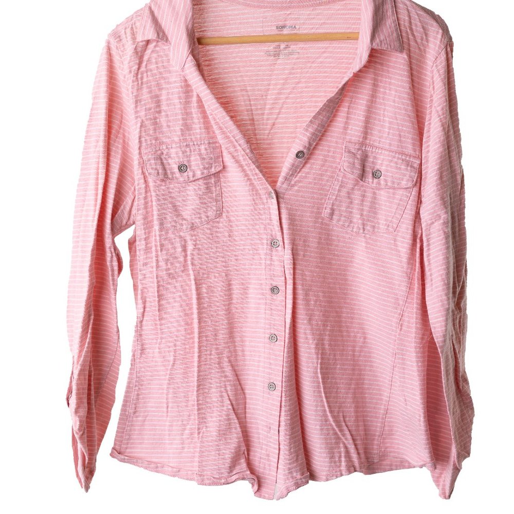 Comfortable long sleeve Sonoma pink top